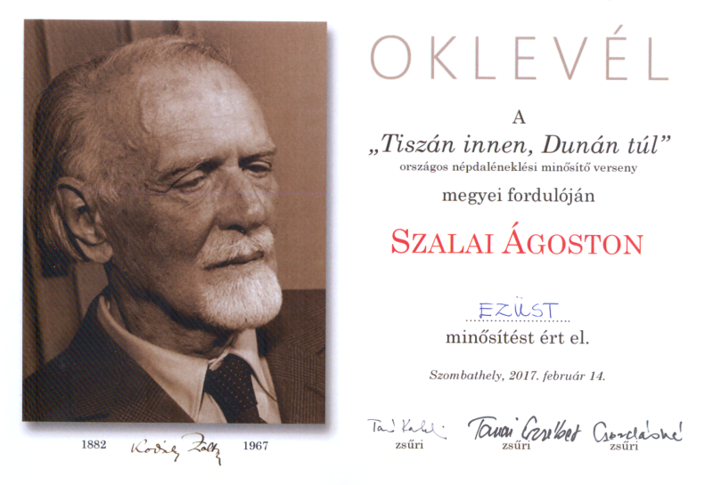 Szalai Ágoston oklevele